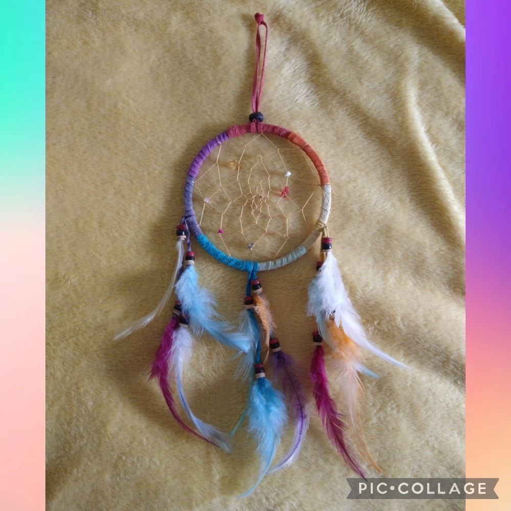 Rainbow Beaded Dream Catcher